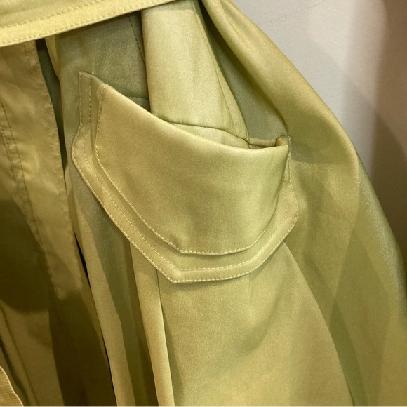 SAMUEL DONG Sz L Bubble Hem High Collar Belted Pockets Buckle At Sleeves Coat - Picture 5 of 11